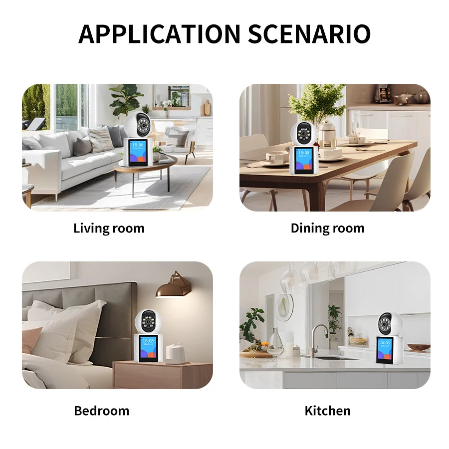 3MP Wireless Security Protection WIFI Video Call Camera Baby Monitor SOS 2.8 Inch Screen Button Call PTZ Auto Tracking ICSEE