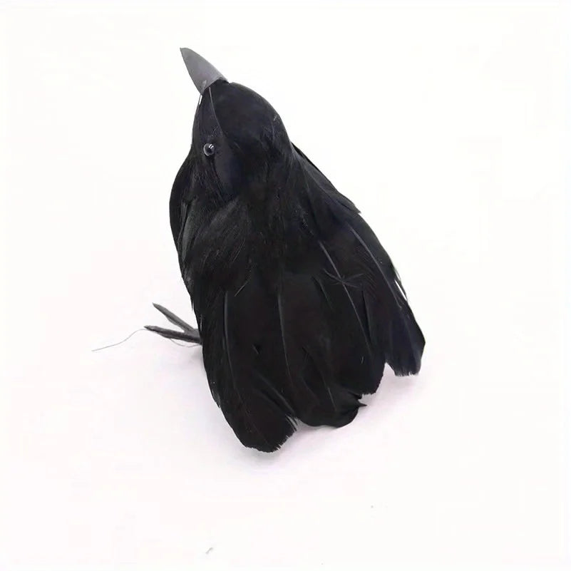 Simulation animal black feathered crow, Halloween ghost decoration props, three forms to choose from