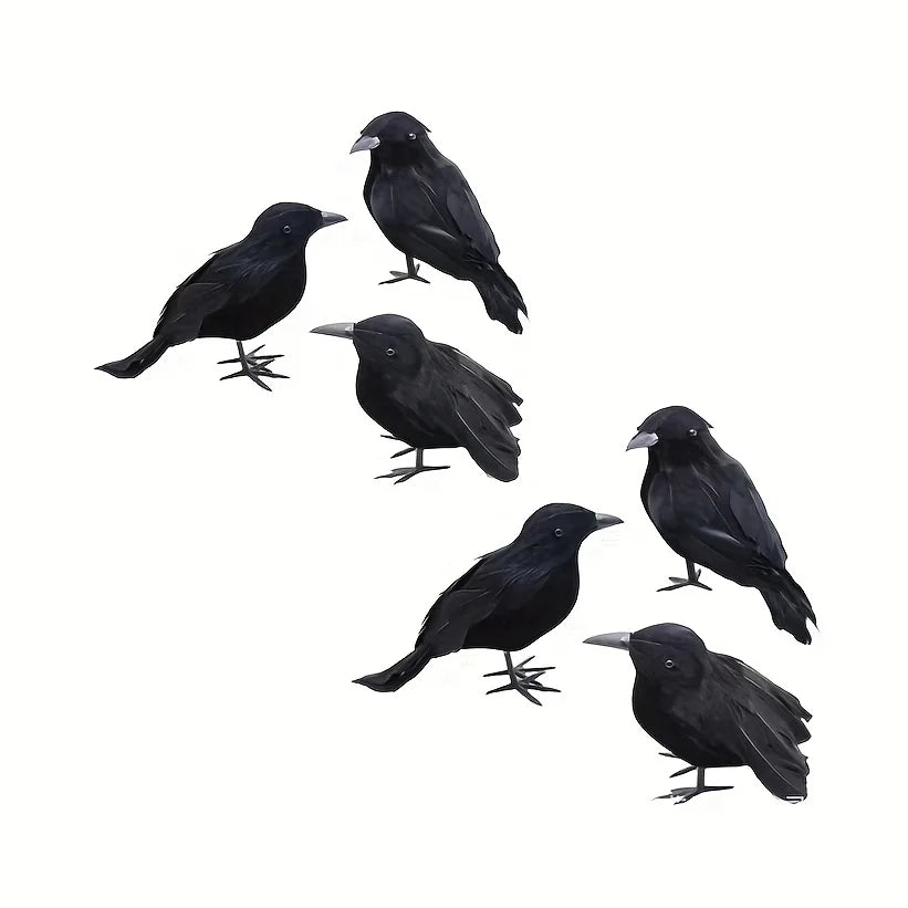 Simulation animal black feathered crow, Halloween ghost decoration props, three forms to choose from