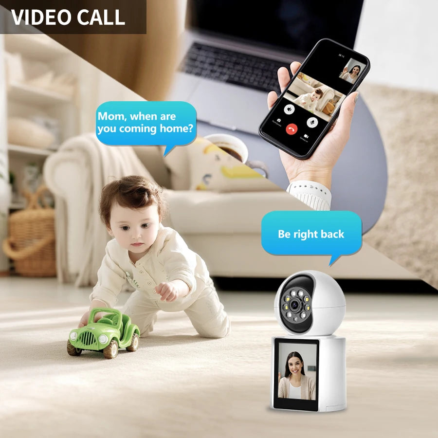 3MP Wireless Security Protection WIFI Video Call Camera Baby Monitor SOS 2.8 Inch Screen Button Call PTZ Auto Tracking ICSEE