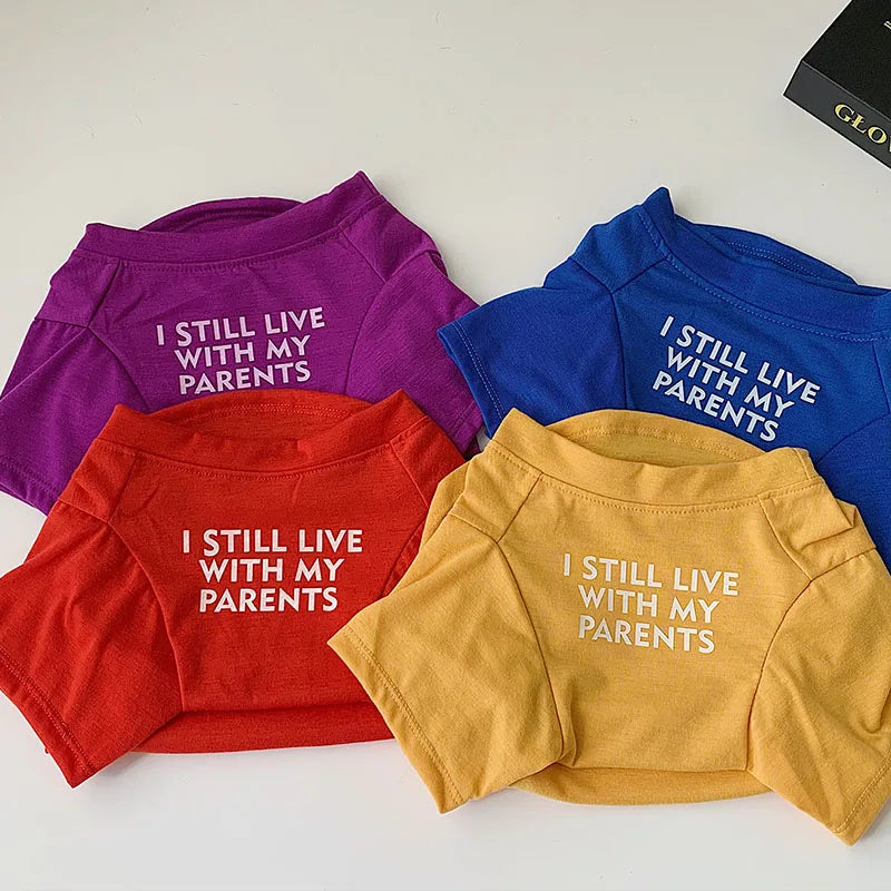 Letters Printed French Bulldog T-shirt Cotton Dog Shirt Breathable Pet Apparel Puppy Sweatshirt Pibull Clothes for Small Dogs