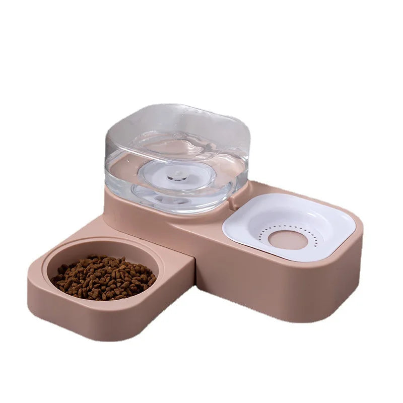 1.5L Pet water fountain automatic feeder Square rotating double bowl for drinking Dog cat  basin not wet mouth  supplies