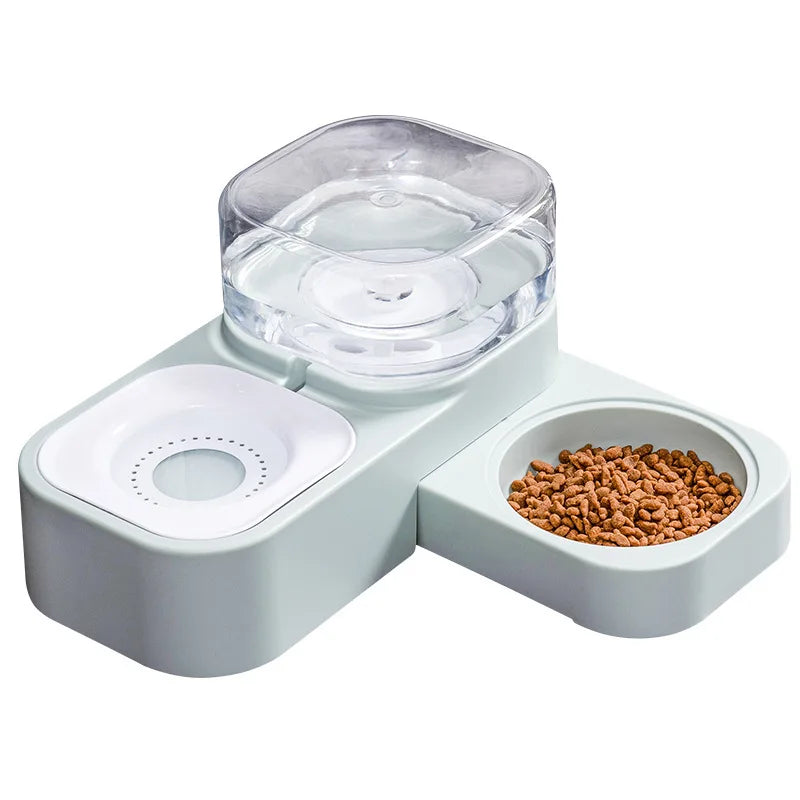 1.5L Pet water fountain automatic feeder Square rotating double bowl for drinking Dog cat  basin not wet mouth  supplies