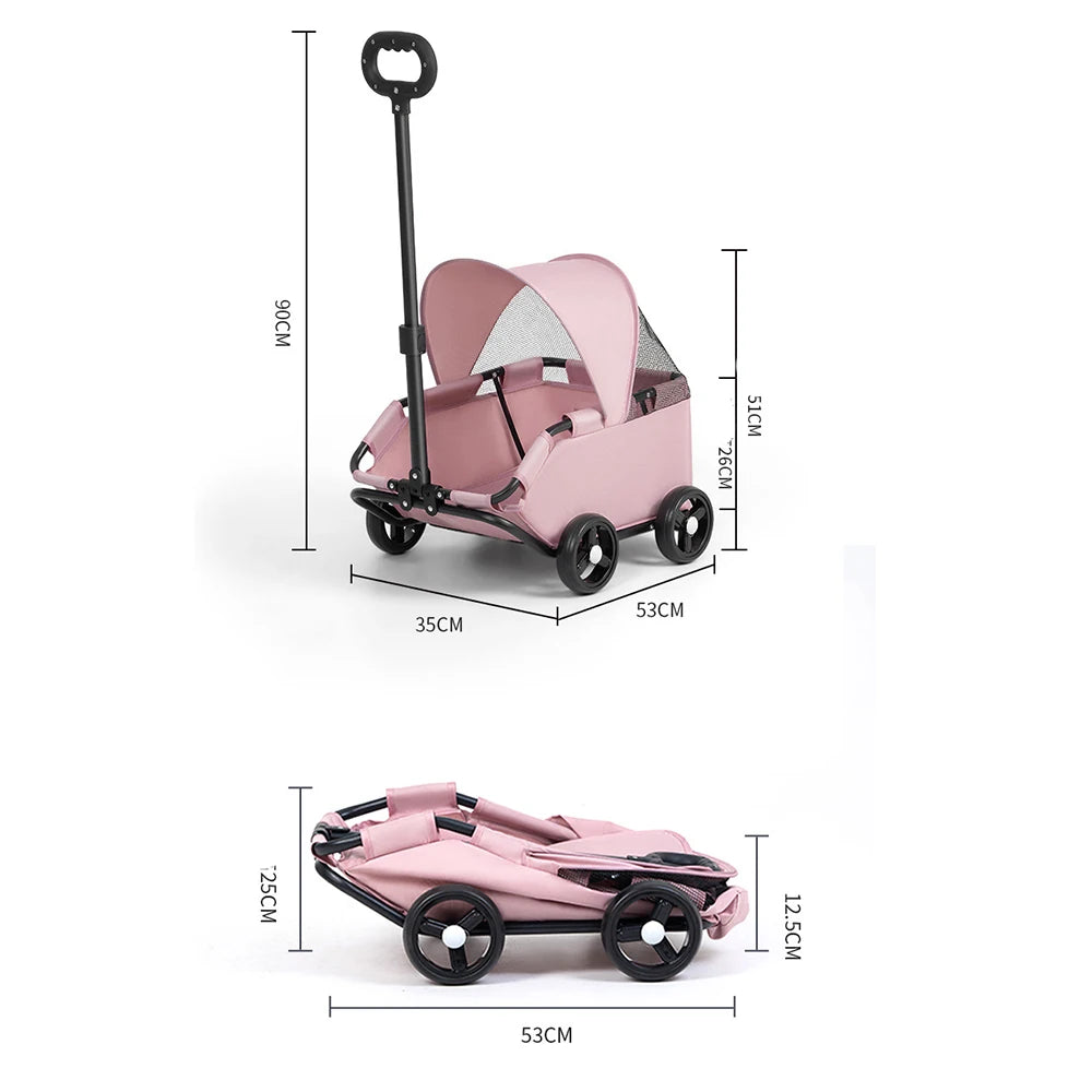 Small Pet Stroller for Dogs Cats Baby Strollers Outdoor Activities Lightweight and Foldable Travel Carrying Bag Pet Products