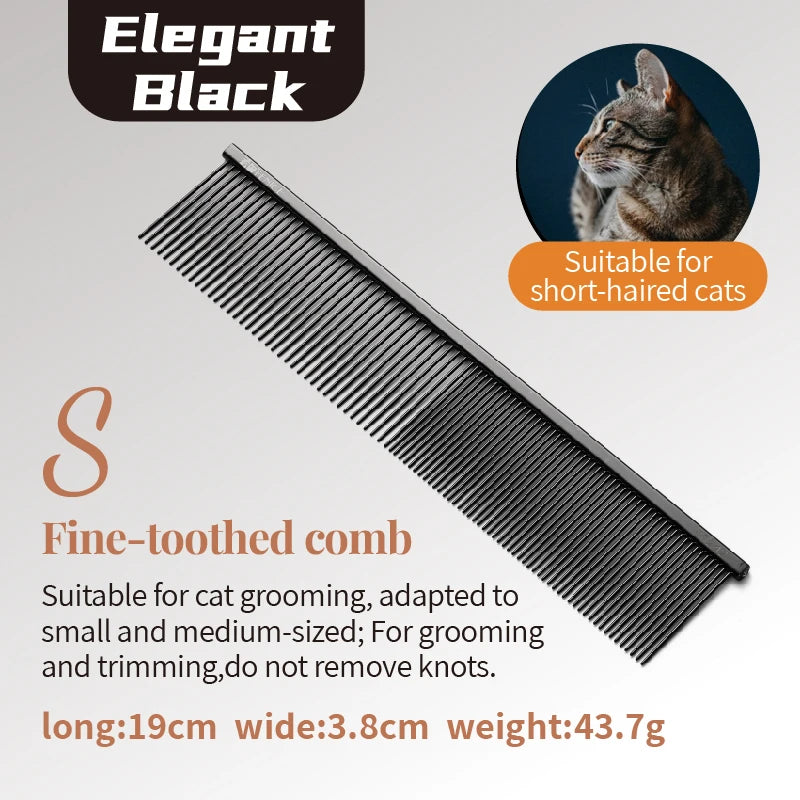 Fenice Professional Anti-Corrosion Grooming Comb For Dogs Cats Tapered Stainless Steel Pins Pet Grooming Supplies