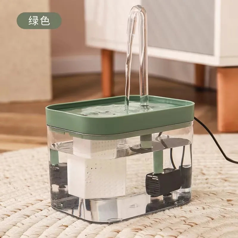 Automatic Pet Water Fountain, Transparent USB Power Cat Water Dispenser For Indoor Dog And Cat Water Feeding Supplies
