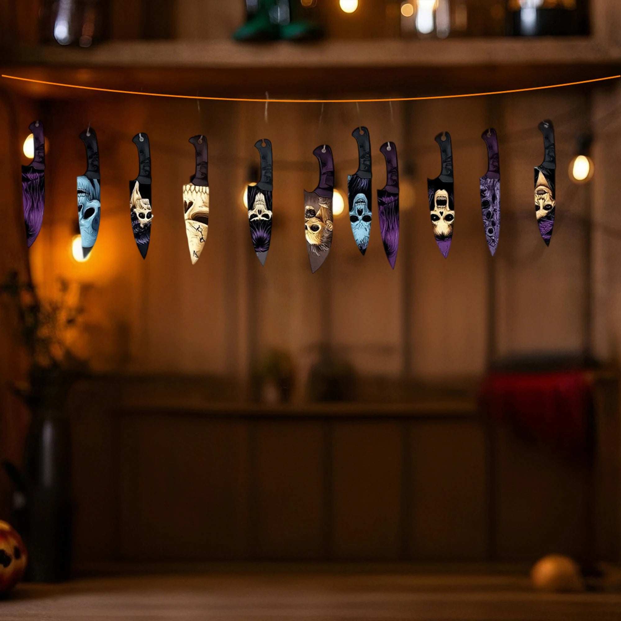 12 Pcs Spooky Acrylic Ghost Pumpkin Halloween Ornaments for Tree Home Holiday Decoration with Hanging Hooks