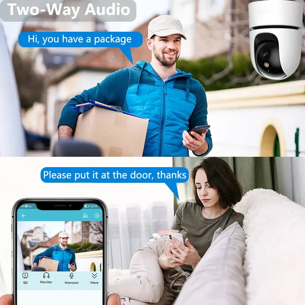 Indoor Auto Tracking Pet Detection Smart WIFI IP 5MP Camera 10X PTZ Zoom Color Night Vision PT Surveillance Cameras