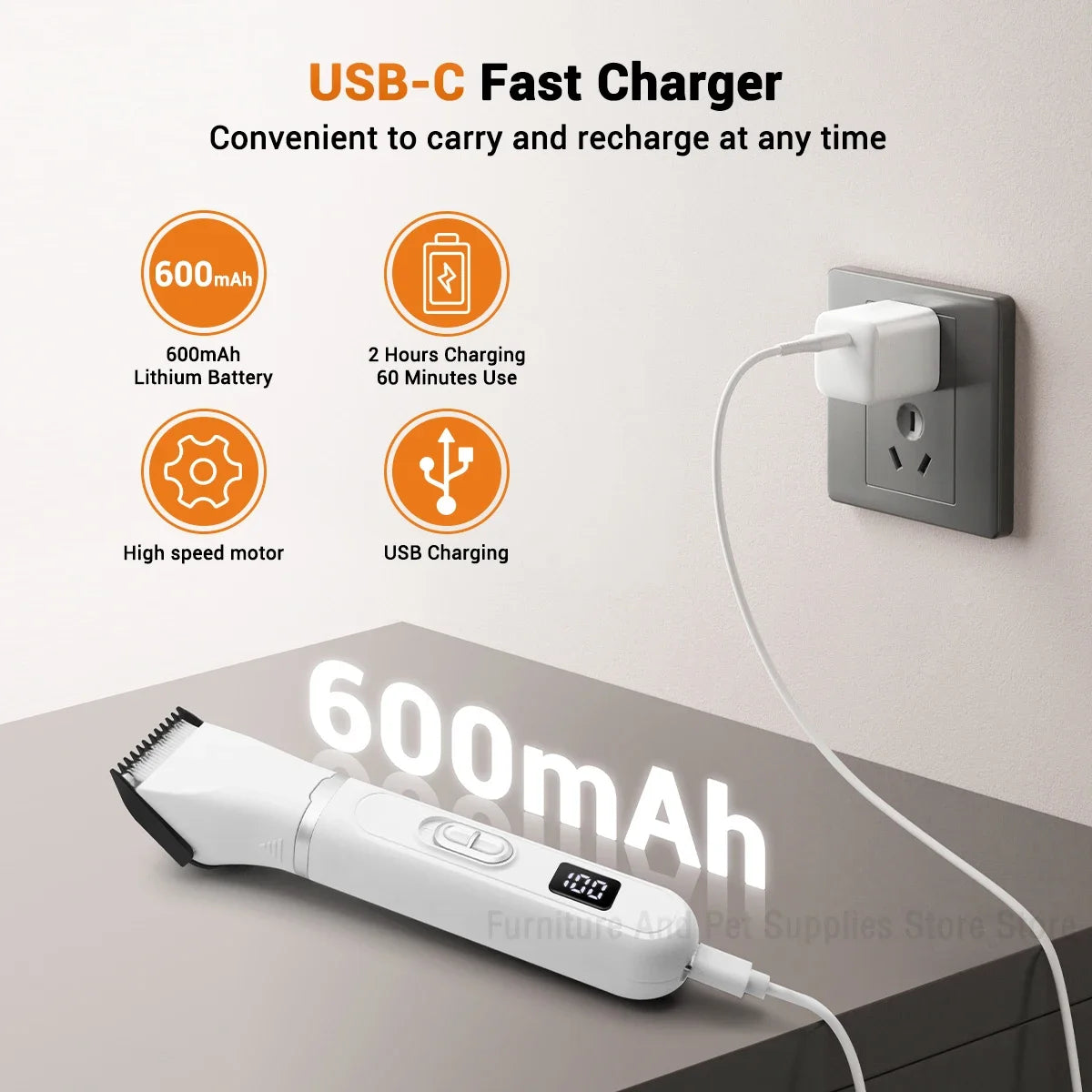 4-in-1 Multi-functional Electric Dog Clippers For Grooming Cordless Dog Shaver Clippers Trimmers Low Noise Pet Grooming Tools