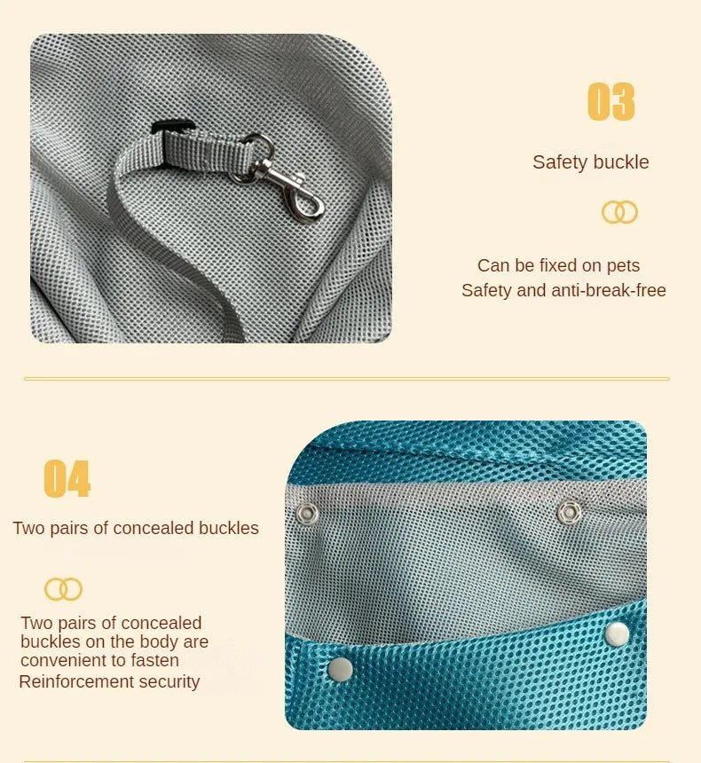 Universal Shoulder Bag for Pet, Crossbody Bag for Cats and Dogs, Lightweight, Breathable, Mesh, Travel, Safe, Portable