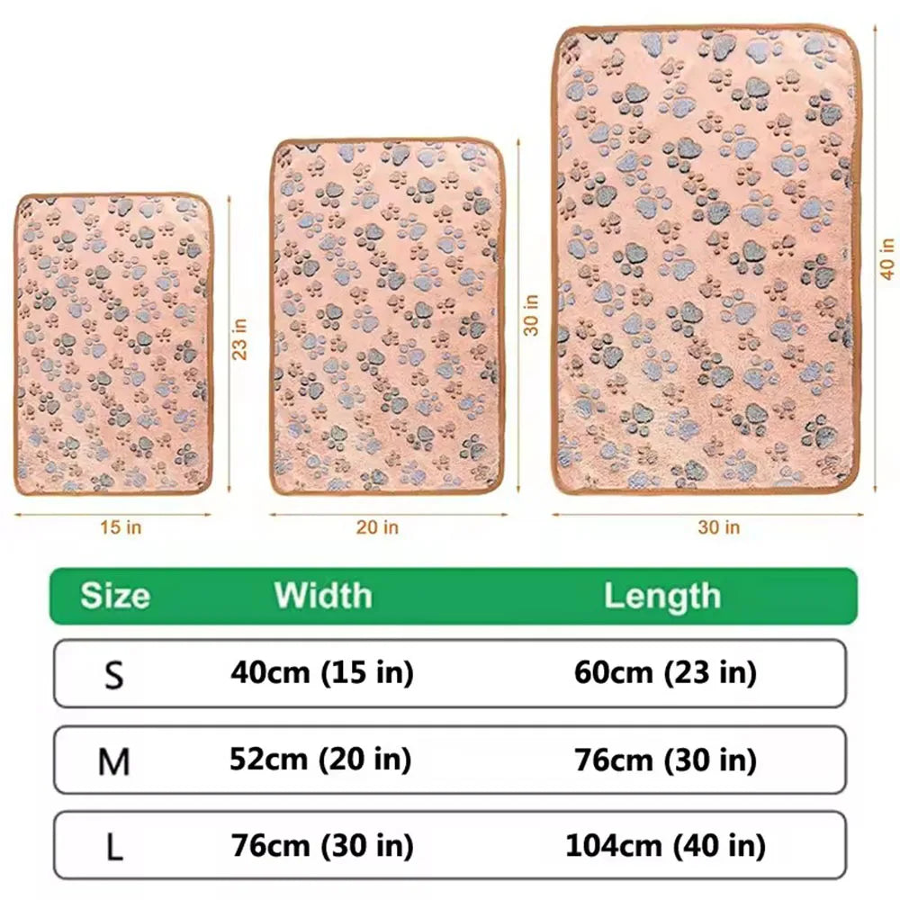 Dog Bed Blanket Bed Mat Soft Fleece Cat Blanket Cute Printed Pet Travel Mat Breathable Cozy Warm Blankets for Small Medium Dogs