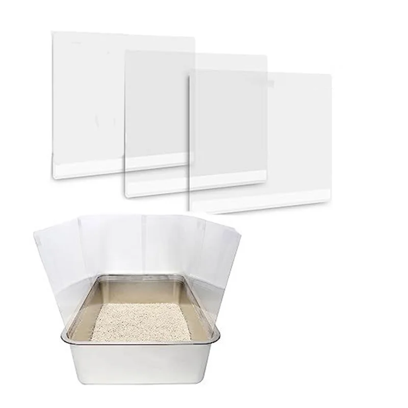 AT63-Cat Litter Box Pee Shields, High Sided Litter Box Splash Guard, Seamless Urine Leakage Enclosure For Open Top Litter Pan