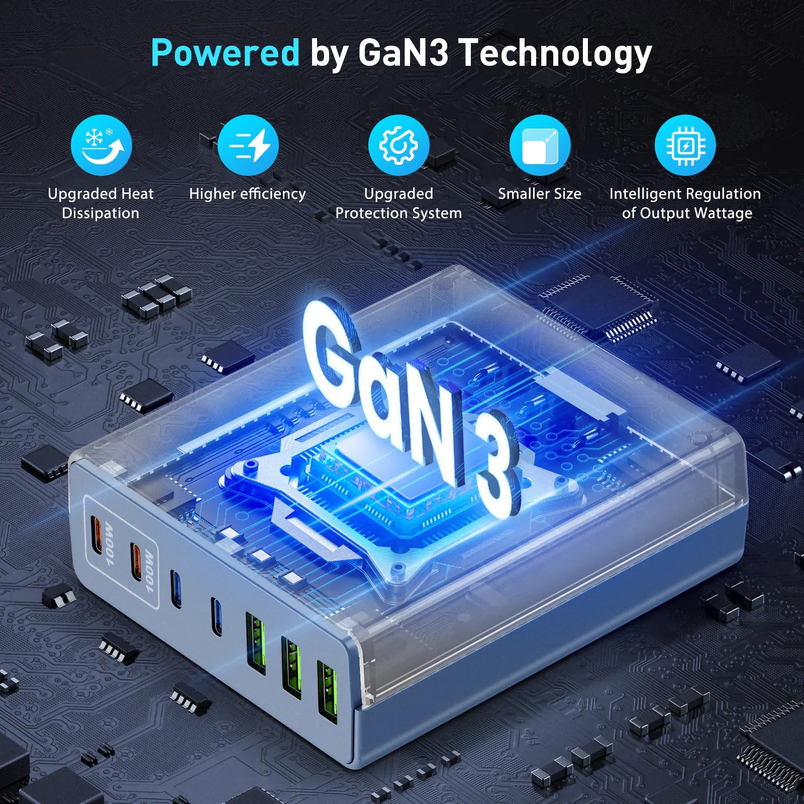 USB C Fast Charger 300 Watt: 7 Port USB Charging Station Hub Brick - Dual PPS PD 100 Watt Laptop Wall Charger Power Adapter