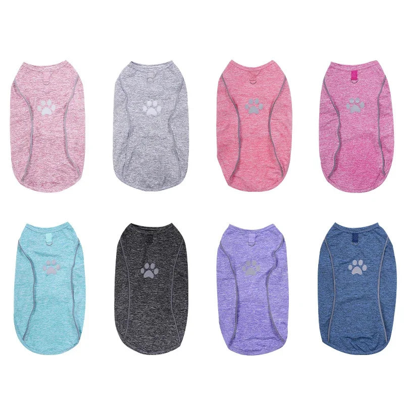Quick Dry Dog Shirts Pet Tank Top Breathable Sleeveless Vest Spring Summer Clothes Soft Reflective T Shirt for Small Medium Dogs