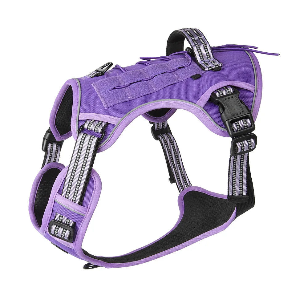 Reflective Dog Harness Tactical Training No Pull Medium Large Dog Vest Adjustable Safety Lead Military Running Pet Harnesses