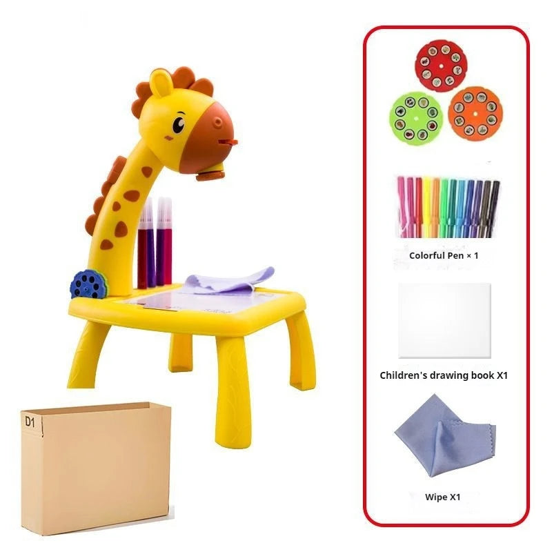 Children led projector drawing table Multifunctional  toy painting set table educational board learning tools painting toys