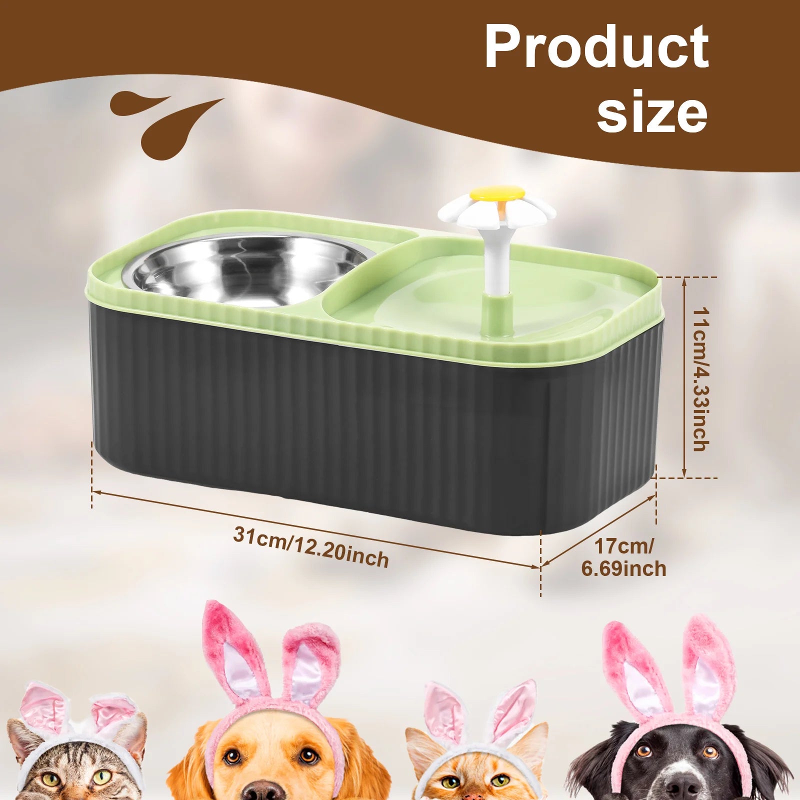 3L Pet Water Fountain Automatic Cat Food Bowl Filter Pet Drinking Dispenser USB Electric Mute for Cat Dog Smart Filter Fountain