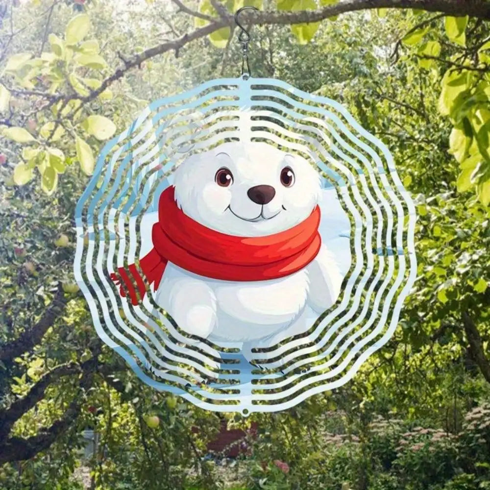 Glacier Polar Bear Wind Chime,Outdoor Decor,Xmas/Halloween Gift,Woman Gift