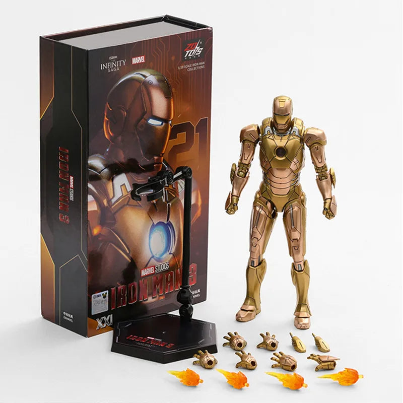 ZD Toys Iron Man Action Figure Mark 35 Red Snapper Iron Man MK 24 MK 22 MK 47 Tony Stark Ironman Figure Action Collect Toy Gift