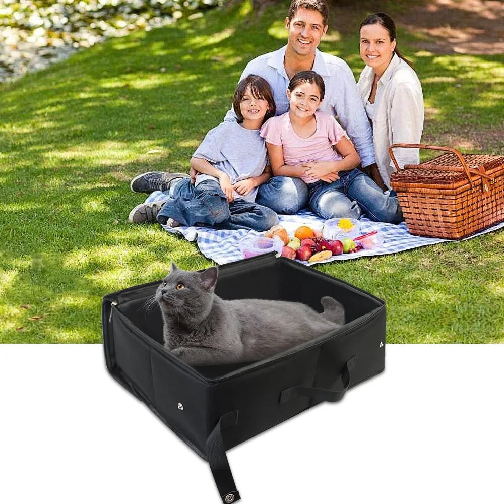 Portable Folding Travel Pet Litter Box Dog Toilet Tray Folding Cat Litter Potty Waterproof Outdoor Foldable Cat Litter Box