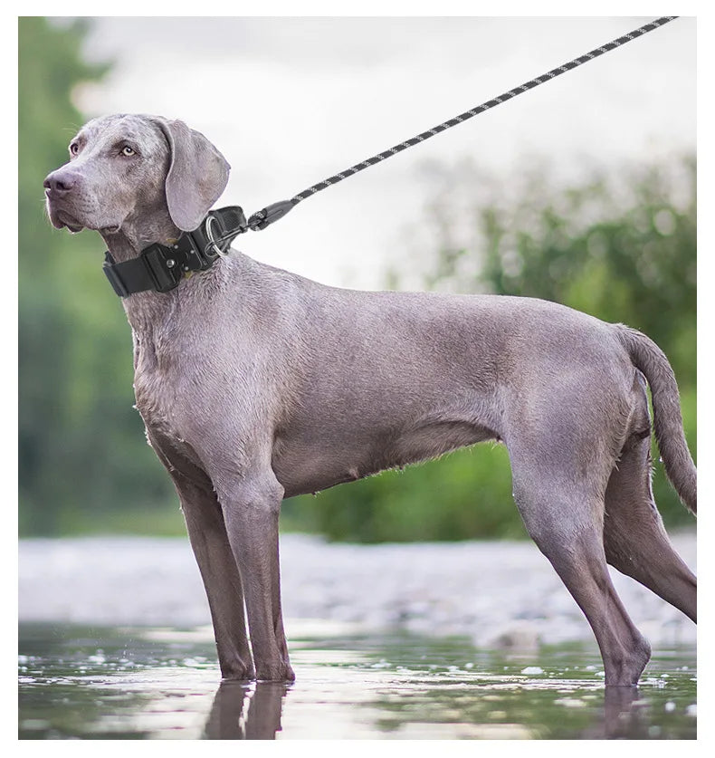 Tactical Dog Collars Adjustable Heavy Duty Dog Leash Collar Heavy Metal Buckle With Control Handle For Medium Large Dogs Leashes