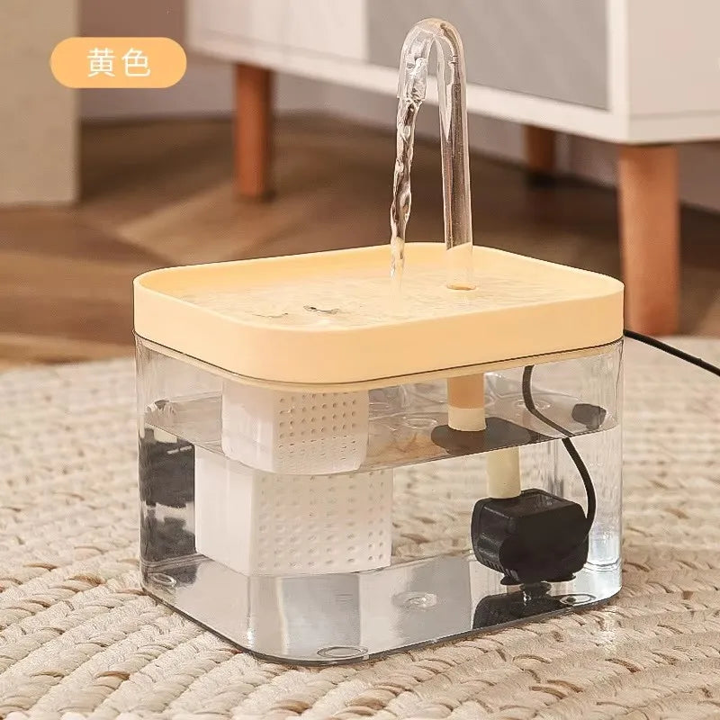 Automatic Pet Water Fountain, Transparent USB Power Cat Water Dispenser For Indoor Dog And Cat Water Feeding Supplies