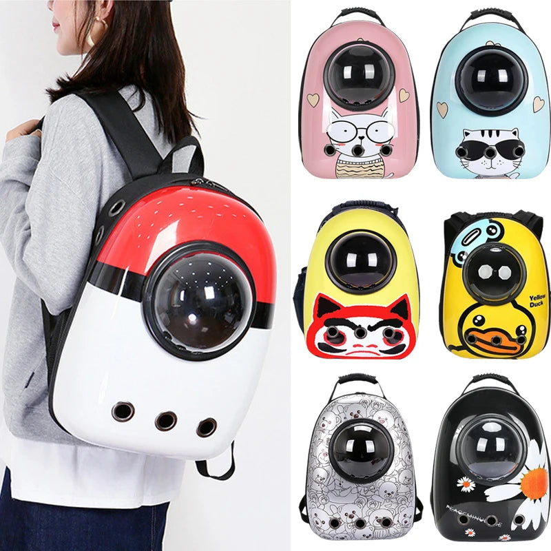 Outdoor Travel Puppy Cat Backpack Carrier Bag Breathable Pet Space Capsule Mascotas Supplies for Cats Goats transporter dla kota