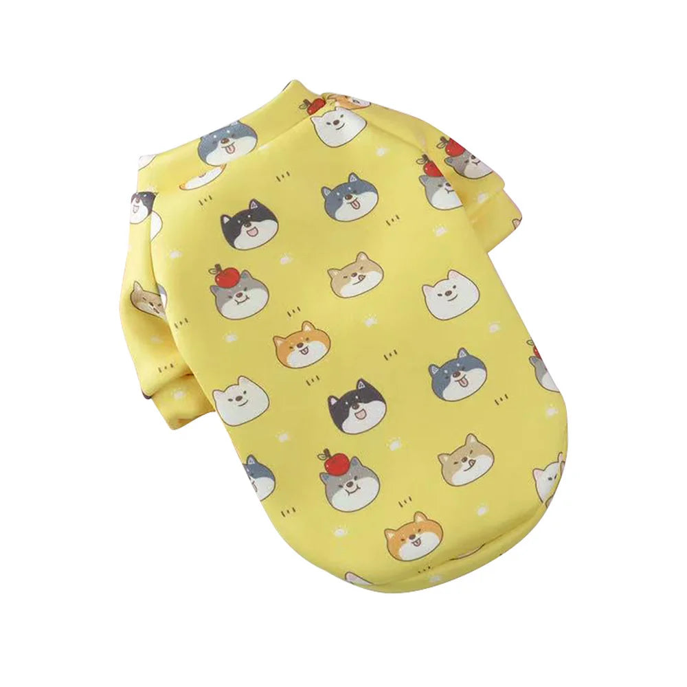 Cute Small Dogs Hoodies T-shirt winter Print clothes for Small Medium dogs cats Puppy pug chihuahua schnauzer Pet Costume XS-XL