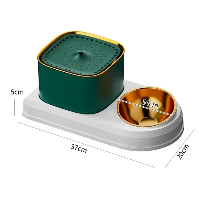 Automatic Cat Feeder and Drinker Combo Cat Water & Food Bowl Cat Water Fountain Recirculate Filtring Water Dispenser Pet Supplie