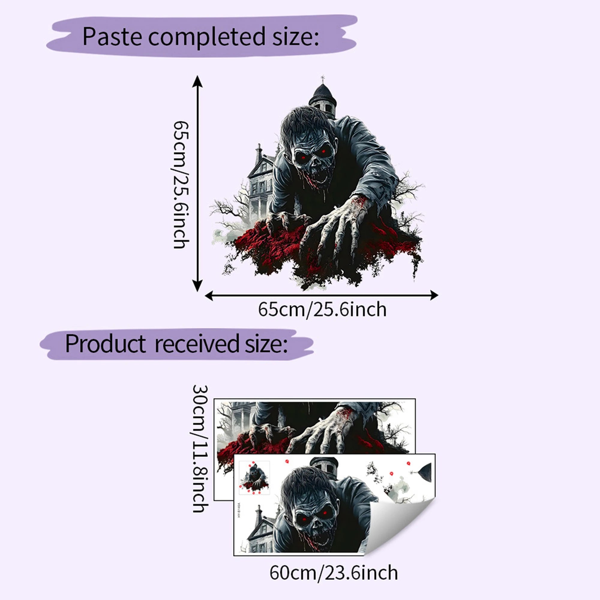 Halloween Pumpkin Window Cling Creepy Ghost Wall Decal Sticker for Haunted House Party Decorations 3D Scary Bat Decal for