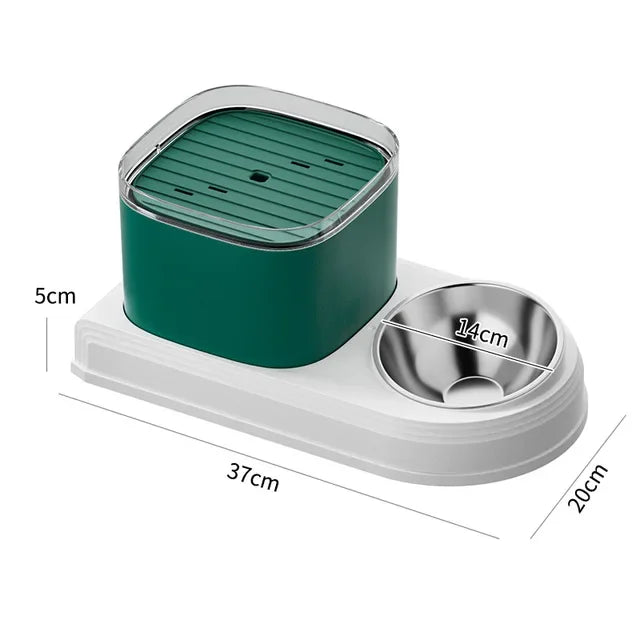 Automatic Cat Feeder and Drinker Combo Cat Water & Food Bowl Cat Water Fountain Recirculate Filtring Water Dispenser Pet Supplie