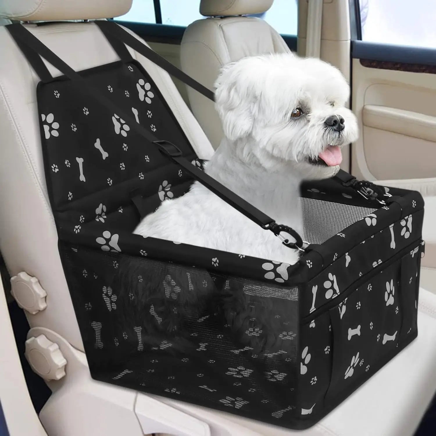 Cat Carriers Bags Travel Accessories Pet Dog Seat, Foldable Dog Car Booster Seat Waterproof Breathable Oxford Travel Bag Puppies