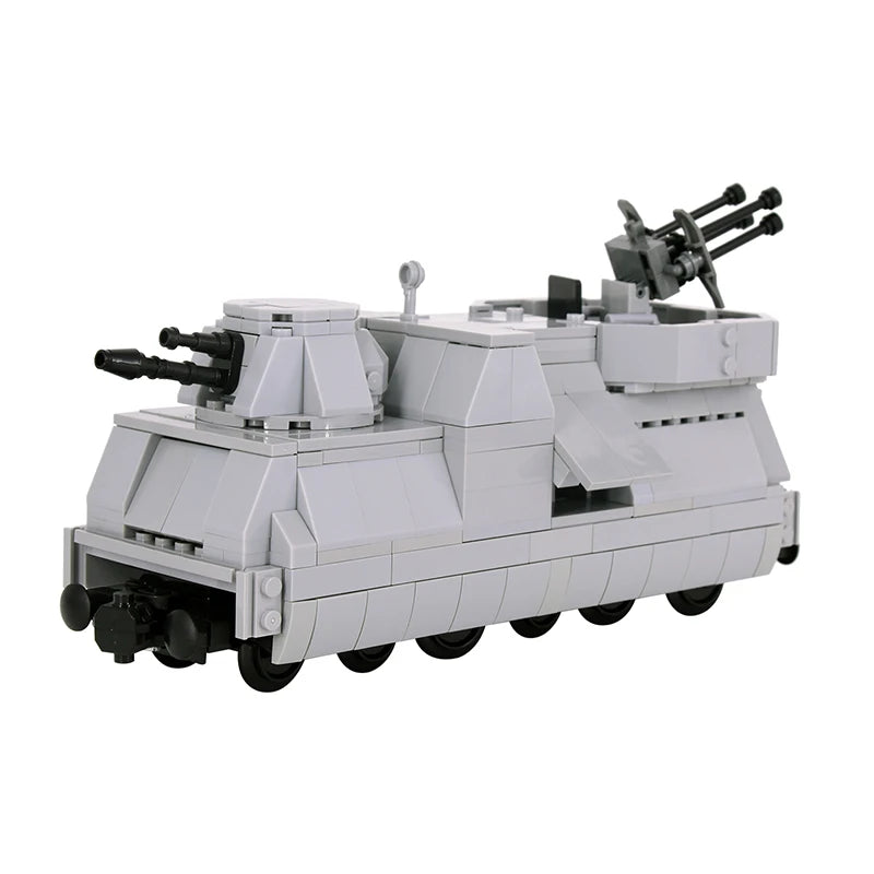 2025 New MOC City Creative Idea Train Artillery vehicle tank destroyer Building Block Bricks Kids DIY High-tech Creative Toys