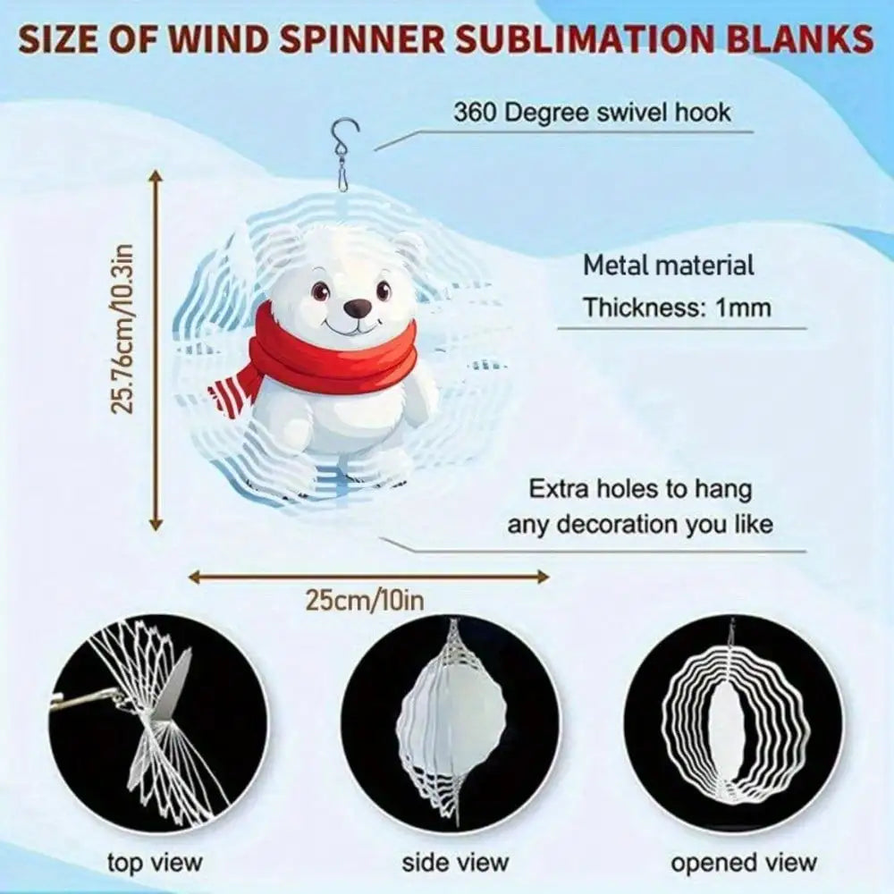 Glacier Polar Bear Wind Chime,Outdoor Decor,Xmas/Halloween Gift,Woman Gift