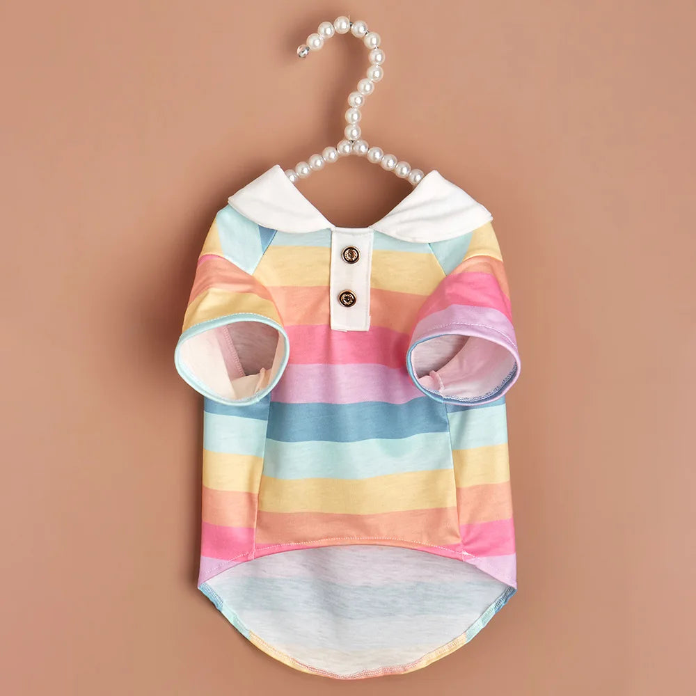 Fashion Stripes Dog Polo Shirt Summer Pet Clothes for Small Dogs Chihuahua Bichon Frise Puppy Clothing Outfits apparels