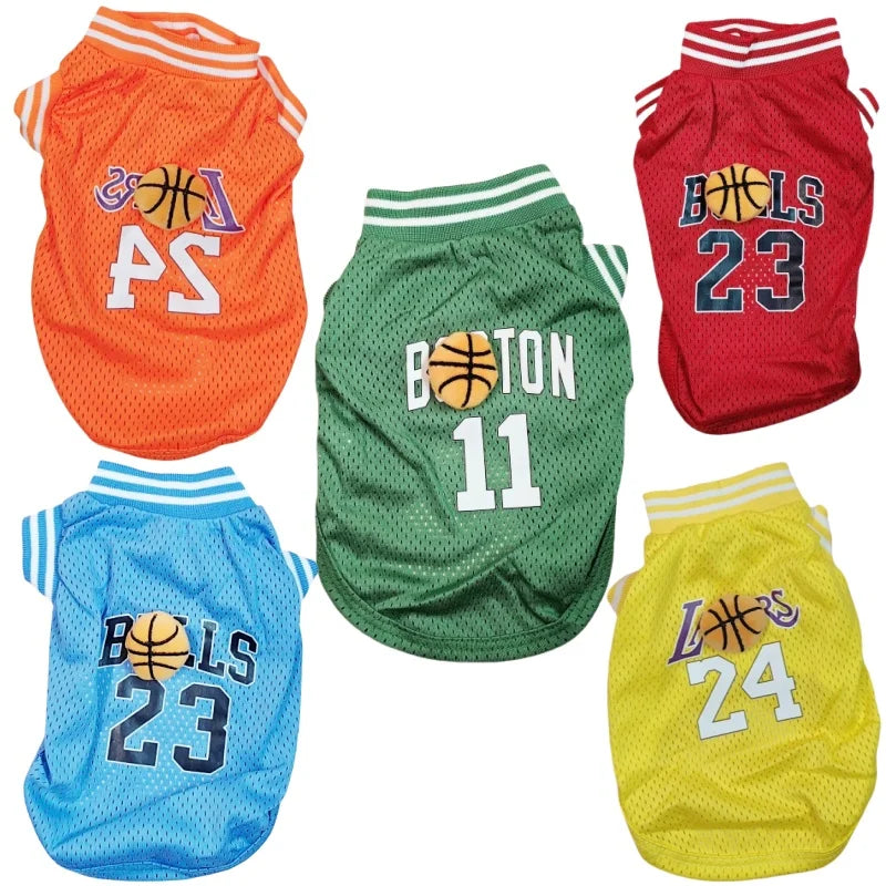 Breathable Pet Dog Mesh Vest Summer Shirt Dog Basketball Jersey Puppy Soft Vest Casual T-Shirt For Small Yorkies Pet Supply