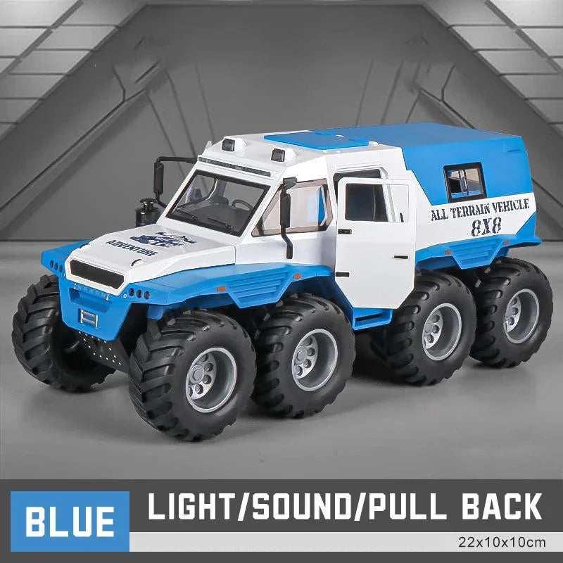 1:24 Scale Shaman 8X8 Alloy Car Model Light & Sound Effect Diecast Car Toys for Boys Birthday Gift Kids Toys Car Collection