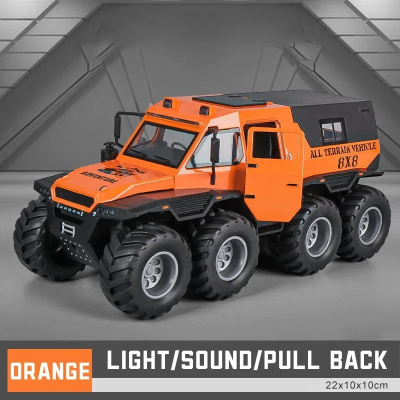 1:24 Scale Shaman 8X8 Alloy Car Model Light & Sound Effect Diecast Car Toys for Boys Birthday Gift Kids Toys Car Collection