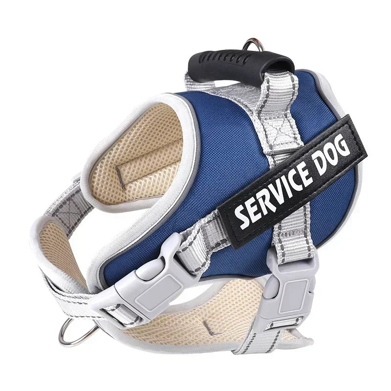 Service Dog Harness with Custom ID Tag Adjustable Dog Harness Dog Vest Leash for Large Dogs Outdoor Dogs Training Accessories