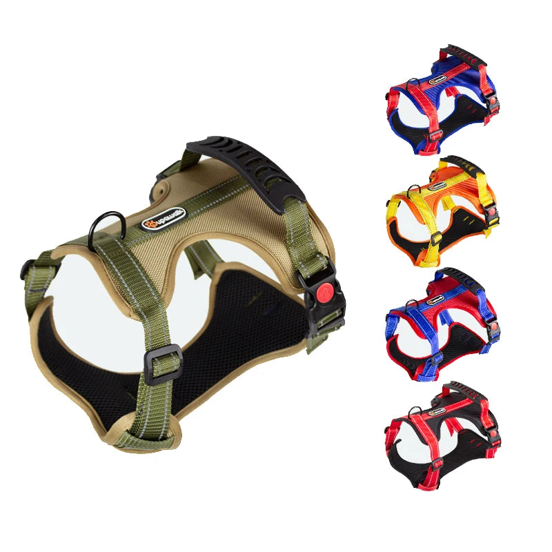 Pet Dog Harness for Medium Large Dogs Adjustable Reflective Vest Harnesses for Small DogsFront Clip Harness Easy Control Handle