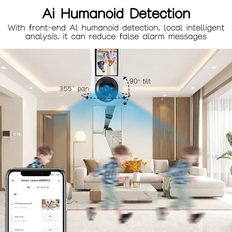 8MP Surveillance WIFI Camera PTZ Baby Monitor Sound Detection Wireless Cam Security Protection Two-way Vedio IPS Screen Cameras