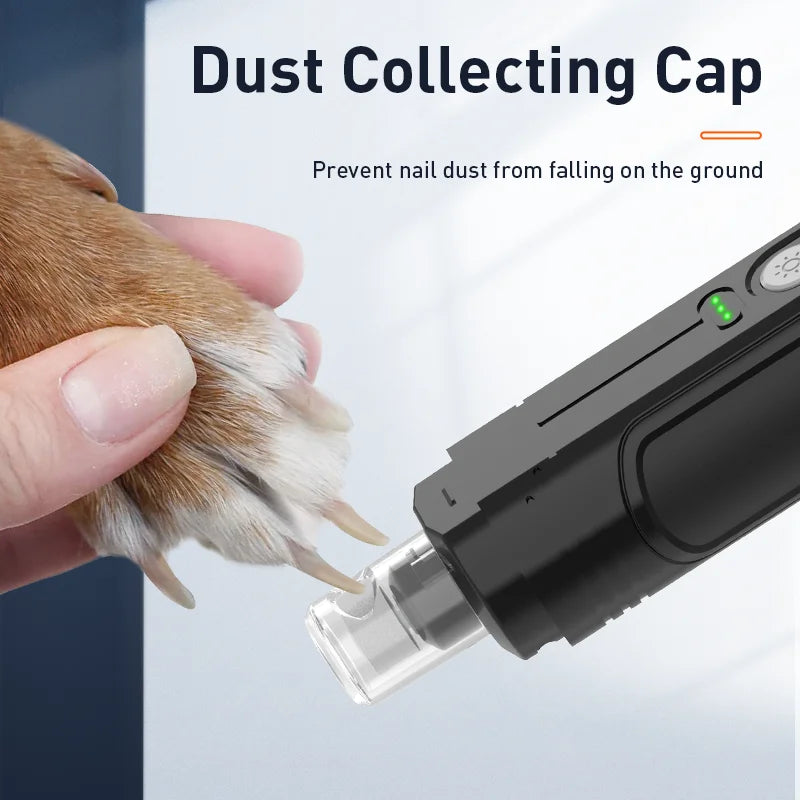 ROJECO P3 Pet Nail Grinder Electric Dog Nail Clippers With 2 LED Light Rechargeable Cat Claw Nail Grooming Trimmer Tools