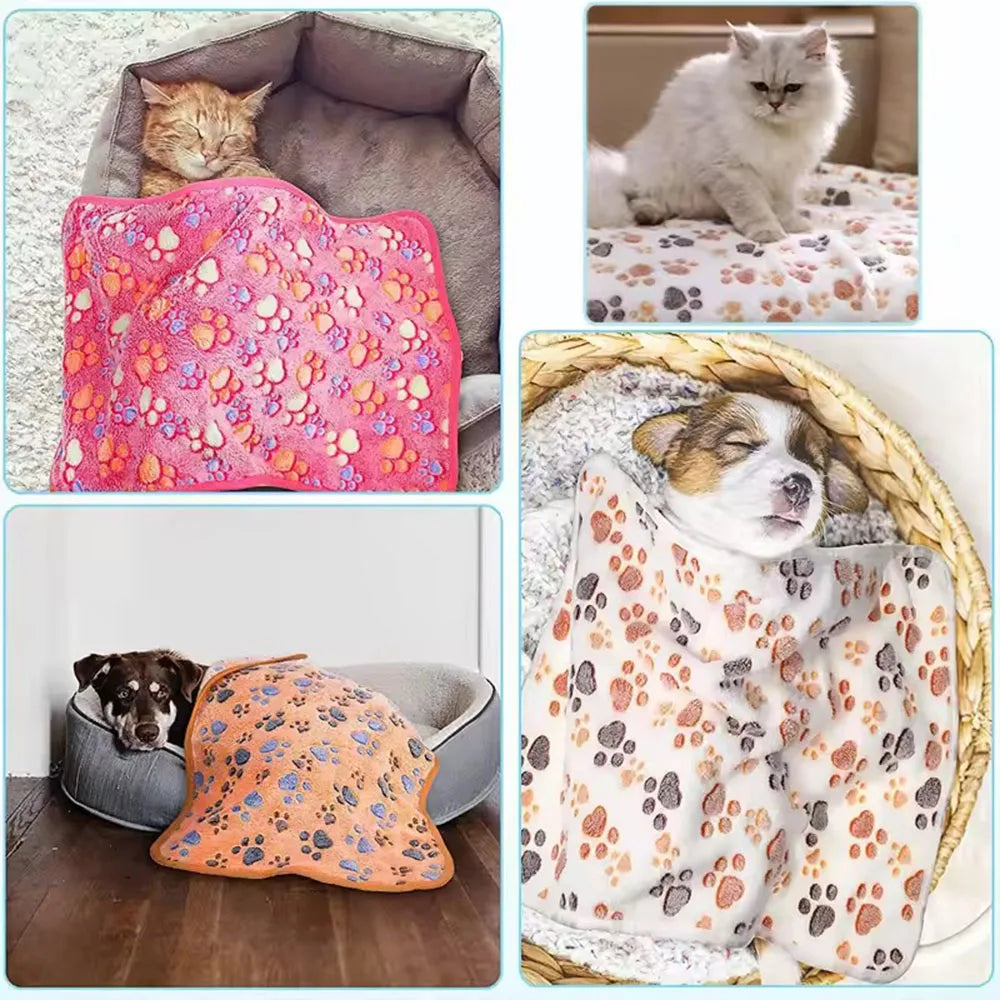 Dog Bed Blanket Bed Mat Soft Fleece Cat Blanket Cute Printed Pet Travel Mat Breathable Cozy Warm Blankets for Small Medium Dogs