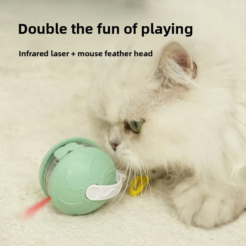 Smart Interactive Cat Toy Ball with Voice Alert Laser and Detachable Tail Durable Quiet Type C Rechargeable for Endless Fun