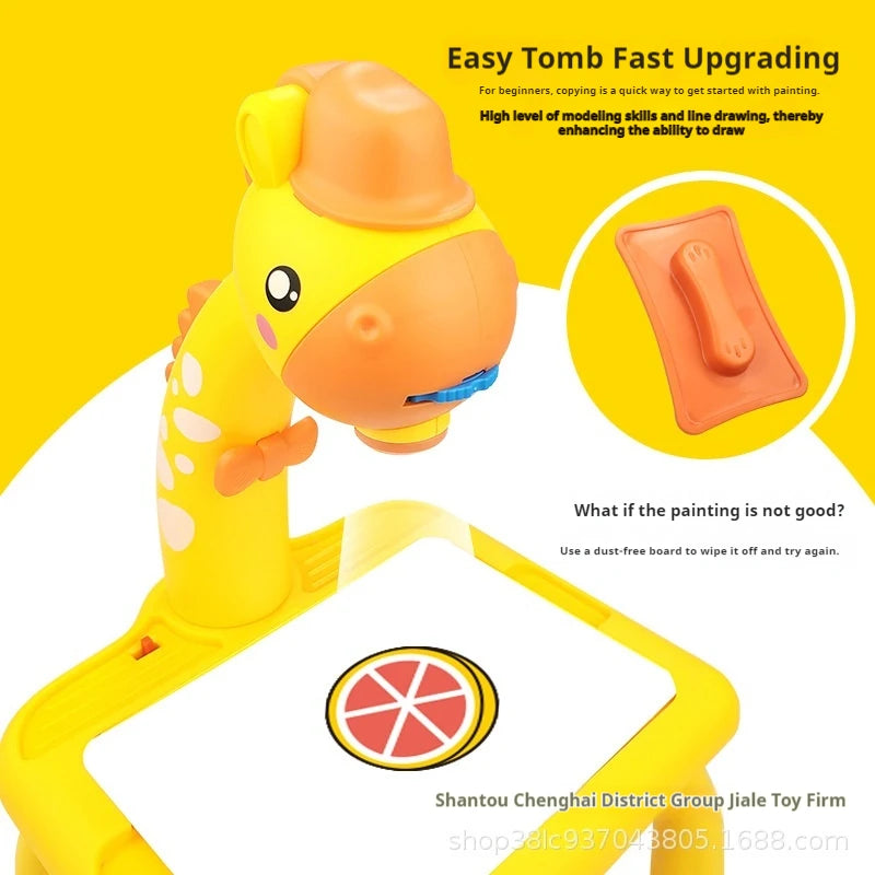 Children led projector drawing table Multifunctional  toy painting set table educational board learning tools painting toys