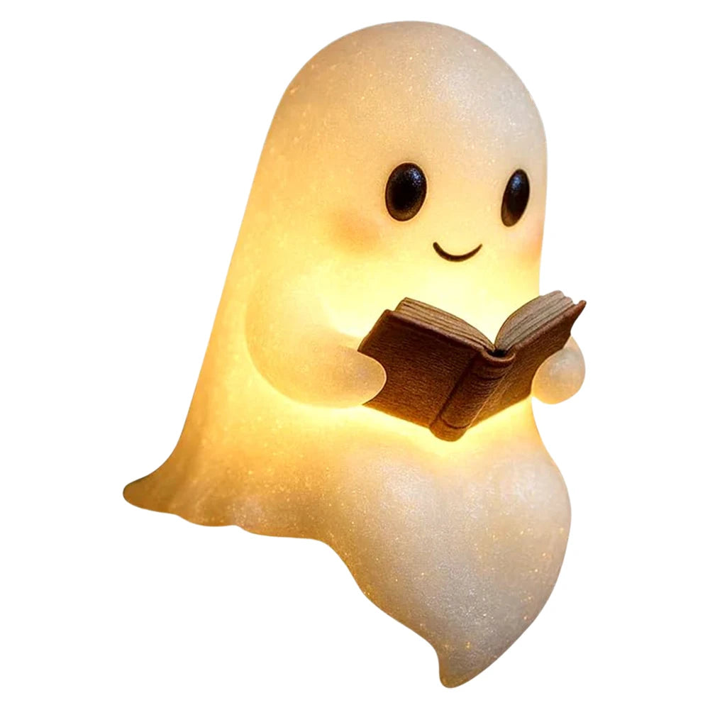 Ghost Reading Book Lamp Halloween Ghost Night Light Ghost Reading Night Light for Book Lovers