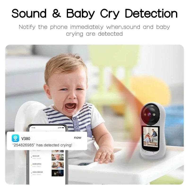 8MP Surveillance WIFI Camera PTZ Baby Monitor Sound Detection Wireless Cam Security Protection Two-way Vedio IPS Screen Cameras