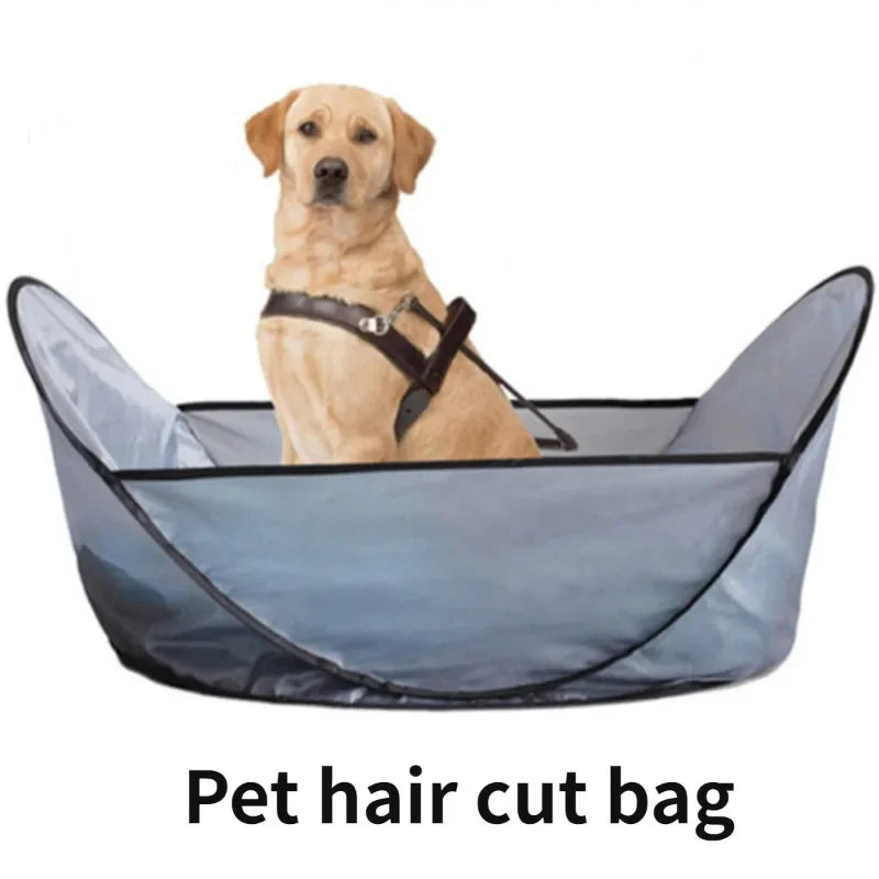 Pet Hair Cutting Cape Comfortable Gray Pet Shearing Apron Dog Shaving Bib Pet Supplies Folding Hair Grooming Tool for Kittens