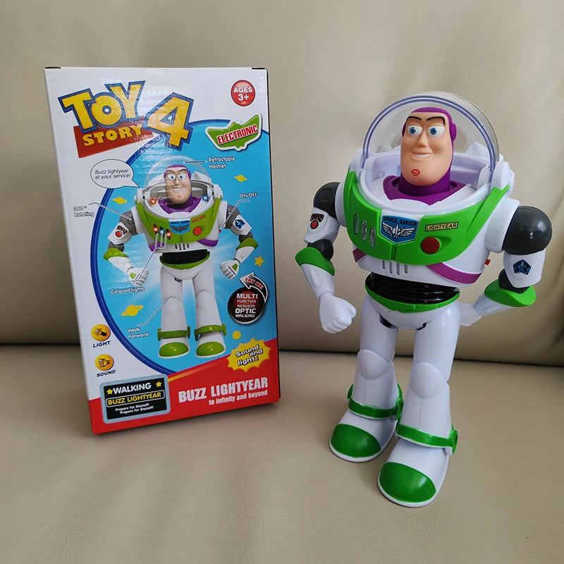 Disney Toy Story Buzz Lightyear Model Toys Pixar Electric Walking Robot Doll Action Figure Toy Birthday Gift Toys Model For Kids