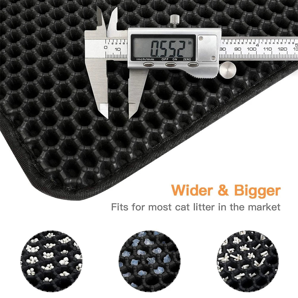 Cat Litter Mat Double Layer Waterproof Urine Proof Trapping Mat Easy to Clean Non-Slip Toilet Pad Cat Scratch Pad Large Foot Pad